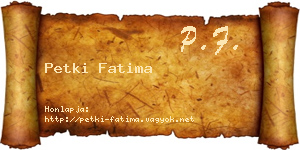 Petki Fatima névjegykártya